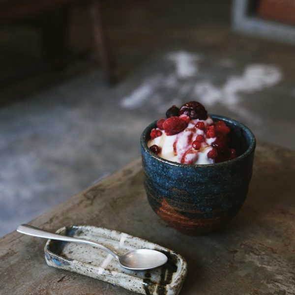 Ice Cream and Berry Compote